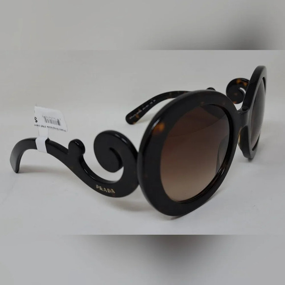 NWT Prada Women's Baroque Sunglasses Tortoise Round SPR 27N 2AU-6S1 55-22-135 - Picture 14 of 16